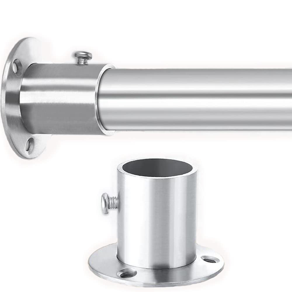 39"Closet Rod, (1-1/4") Dia32mm.304 stainless steel heavy duty Closet Rod,with 2 flange sockets closet rods(39inch,1 Rod)