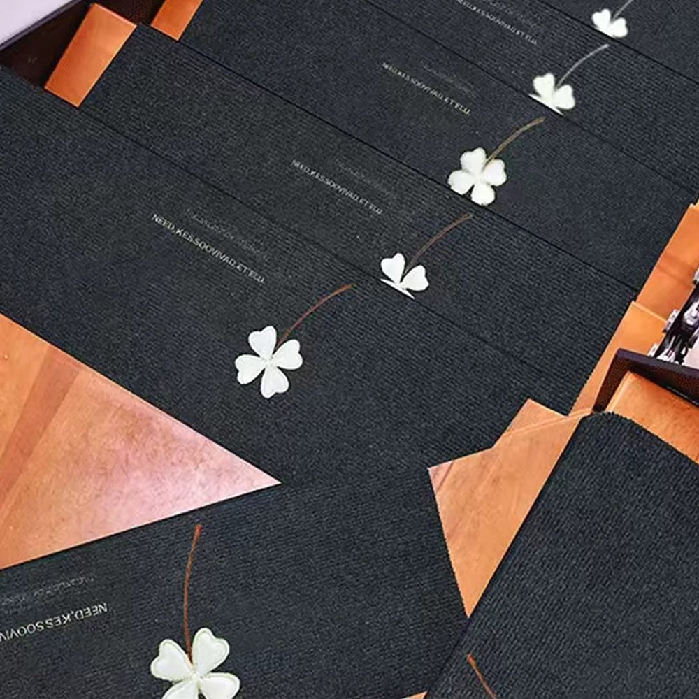 URYYRIT Stair Pads Self Adhesive Set of 15 Step Mats Indoor Runner Non Slip Safety Rug for Staircases Stair Treads, 5522+4.5cm, 7022+4.5cm