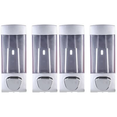 Homoyoyo 4 pcs Soap and Shower Dispenser Push Button Wall Mount Shower Pump for Soap Gel Shampoo Conditioner Dispenser Kitchen Home Hotel Chamber Bathroom