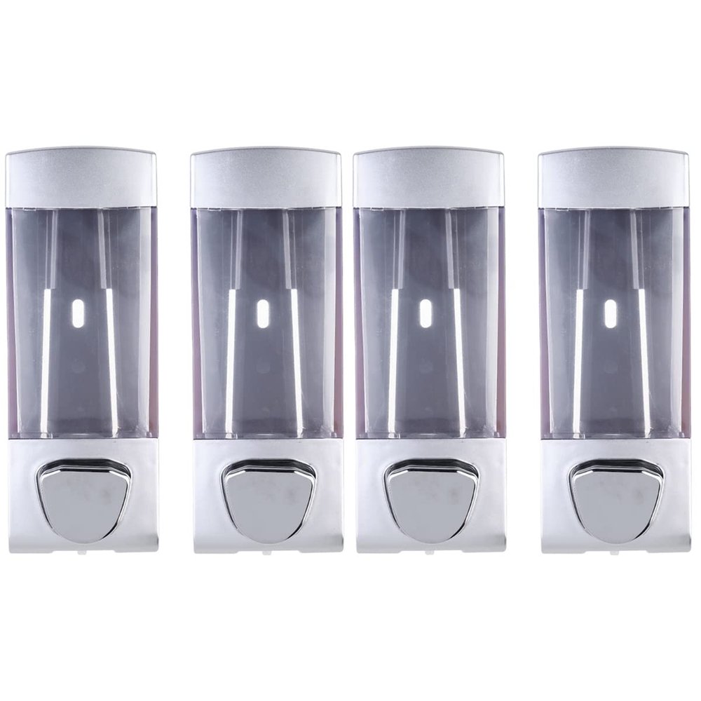 Homoyoyo 4 pcs Soap and Shower Dispenser Push Button Wall Mount Shower Pump for Soap Gel Shampoo Conditioner Dispenser Kitchen Home Hotel Chamber Bathroom