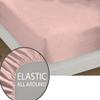 High Kotton 4-Piece Smart Sheet Set - Luxury Soft 1000 Thread Count 21" Inch Deep Pockets, 100% Egyptian Cotton-with Side Storage Pockets on Fitted Sheet, King Size, Blush view 4