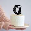 Acrylic Personalized Wedding Cake Toppers Moon Star Bride And Groom to The Moom And Back Black Cake Topper Silhouette Cursive Cake Decoration Topper for Bridal Shower Engagement Anniversary style323 view 2