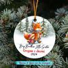 Baby Foxes Ornament for Kids, Personalized Fox Sibling Ornaments Christmas 2026, Big Brother & Little Sister Fox Ornament Gift for Sibling, Custom Names Big Brother Little Sister Fox Ornament Xmas view 2