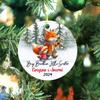 Baby Foxes Ornament for Kids, Personalized Fox Sibling Ornaments Christmas 2026, Big Brother & Little Sister Fox Ornament Gift for Sibling, Custom Names Big Brother Little Sister Fox Ornament Xmas view 3
