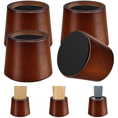 KOIKEY Wooden Furniture Bed Risers - 3 Inch Circle Heavy Duty Furniture Height Extenders Lifts for Sofa Couch Desk Chair Table Base Raising Space, Convenient Store and Cleaning, Pack of 4