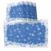 Blue Christmas Placemats for Dinning Table Set of 6 Winter Xmas Snowflake Winter Holiday Burlap Kitchen Place Mats Waterproof Cloth Table Mats, Indoor Outdoor Placemats Easy Clean Dinner Decor 13x19 view 1