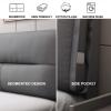 Headboard Pillow Day Bed Back Large Bolster Reading Back Rest Bunk Bed Backrest Wedge Lumbar Support Cushion with Headboard Removable Cover Full Size,C,No headboard Twin 39.3" view 2