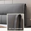 Headboard Pillow Day Bed Back Large Bolster Reading Back Rest Bunk Bed Backrest Wedge Lumbar Support Cushion with Headboard Removable Cover Full Size,C,No headboard Twin 39.3" view 3
