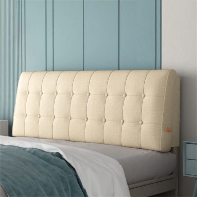 Linen Headboard Backrest Rectangle Reading Pillow Large Wedge Back Bed Rest Supprot Cushion Removable Headboard Cover for Dorm Day Bed Bench,A,No headboard 78.7"/200cm
