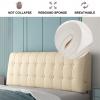 Linen Headboard Backrest Rectangle Reading Pillow Large Wedge Back Bed Rest Supprot Cushion Removable Headboard Cover for Dorm Day Bed Bench,A,No headboard 78.7"/200cm view 4