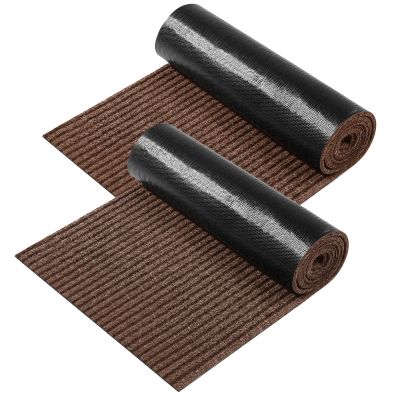 Nuanchu 2 Roll Large Semi Finished Outdoor Mat 16 x 79 Inch Narrow Door Mat Non Slip Boot Rugs Waterproof Carpet Roll for Bathroom Entryway Indoor Outdoor (Coffee)