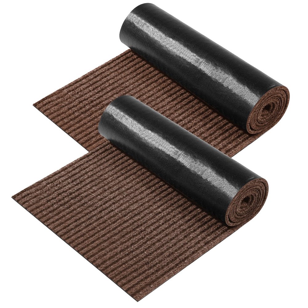 Nuanchu 2 Roll Large Semi Finished Outdoor Mat 16 x 79 Inch Narrow Door Mat Non Slip Boot Rugs Waterproof Carpet Roll for Bathroom Entryway Indoor Outdoor (Coffee)