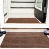 Nuanchu 2 Roll Large Semi Finished Outdoor Mat 16 x 79 Inch Narrow Door Mat Non Slip Boot Rugs Waterproof Carpet Roll for Bathroom Entryway Indoor Outdoor (Coffee) view 2