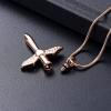 SHEIL Angel Wings Hold Heart Cross Necklace Cremation Jewelry Elegant Women Necklaces Ashes Holder Urn Pendant Keepsake Gifts,2 view 4