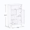 Bathroom Floor Cabinet, Freestanding Storage Cabinet with 3 Drawers & 1 Door & 1 Open Shelf, Storage Organizer for Bathroom Living Room Entryway, White view 2