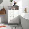 Bathroom Floor Cabinet, Freestanding Storage Cabinet with 3 Drawers & 1 Door & 1 Open Shelf, Storage Organizer for Bathroom Living Room Entryway, White view 4