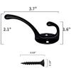 IBosins 30 Pack Heavy Duty Dual Coat Hooks Wall Mounted with 60 Screws Retro Double Hooks Utility Black Hooks for Coat, Scarf, Bag, Towel, Key, Cap, Cup, Hat view 2