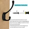 IBosins 30 Pack Heavy Duty Dual Coat Hooks Wall Mounted with 60 Screws Retro Double Hooks Utility Black Hooks for Coat, Scarf, Bag, Towel, Key, Cap, Cup, Hat view 3