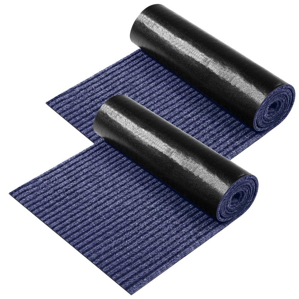 Nuanchu 2 Roll Large Semi Finished Outdoor Mat 16 x 79 Inch Narrow Door Mat Non Slip Boot Rugs Waterproof Carpet Roll for Bathroom Entryway Indoor Outdoor (Navy)