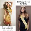 Gold Birthday Girl Sash & Crown Set, Didder Birthday's Crown Tiara for Women Party Crowns for Woman Girls Crystal Sash and Tiara for Women Happy Birthday Gift view 4