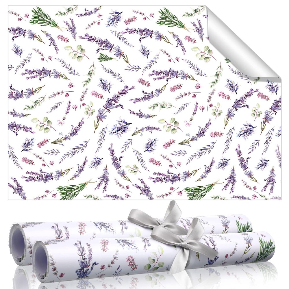 BBTO 20 Sheet Scented Drawer Liners for Dressers 15.8" x 22" Scented Fragrant Cabinet Paper Liners Non Adhesive Drawer Paper Mats for Bedroom Home Closet Shelves(Lavender)