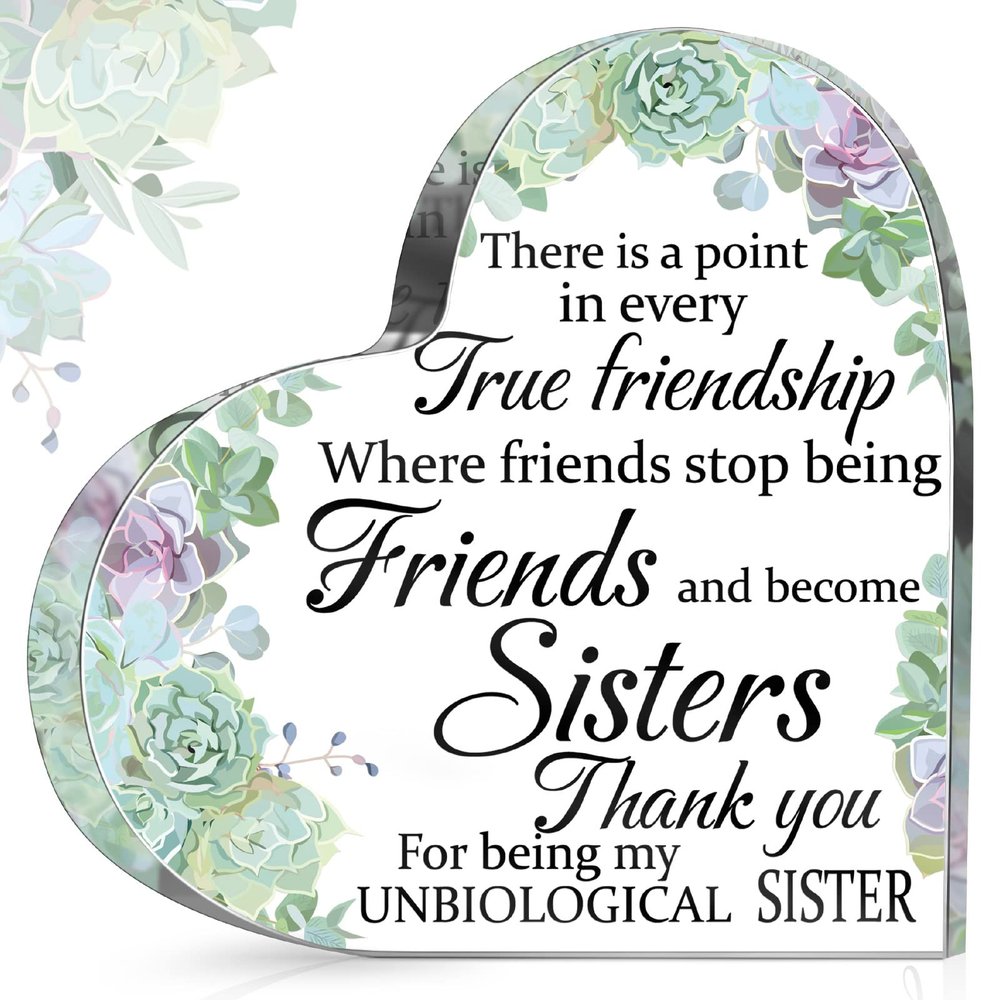 Spiareal Friends Gifts for Women Friendship Graduation Plaque Best Flower Sister Birthday Bestie Thank You Gift for Teacher Mom Female Acrylic Friendship(Vivid Style)