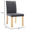 vidaXL Modern Faux Leather Dining Chairs in Gray - Set of 2 with Wooden Legs, Comfortable Upholstery and Sleek Design view 3