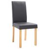 vidaXL Modern Faux Leather Dining Chairs in Gray - Set of 2 with Wooden Legs, Comfortable Upholstery and Sleek Design view 4