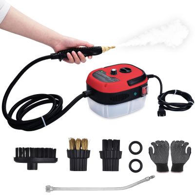 Handheld Steam Cleaner, 2500W Hand-Held High Pressure Portable Cleaning Machine with 3 Brush, High Temperature Steamer for Home Use, Kitchen, Furniture, Bathroom, Car (Red)