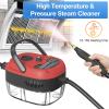 Handheld Steam Cleaner, 2500W Hand-Held High Pressure Portable Cleaning Machine with 3 Brush, High Temperature Steamer for Home Use, Kitchen, Furniture, Bathroom, Car (Red) view 3