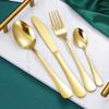 Gold Silverware Set 24-Piece Stainless Steel Flatware Set Service for 6 Durable Delicate Cutlery Set for Home Kitchen Wedding Restaurant Include Knifes Teaspoons Forks and Spoons view 1