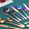 Gold Silverware Set 24-Piece Stainless Steel Flatware Set Service for 6 Durable Delicate Cutlery Set for Home Kitchen Wedding Restaurant Include Knifes Teaspoons Forks and Spoons view 2