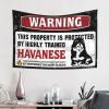 Bar for Man Cave Warning This Property is Protected by A Highly Trained Havanese Tapestry Cave Man Bar Men Decor ( Size : 75X92CM ) view 2