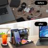 Wood Phone Docking Station - Gifts for Men Desk or Nightstand Organizer - Birthday Gifts for Husband, Fathers Day for Dad - Anniversary Idea from Wife - Key Holder, Stand Wallet, Watch & Essentials view 3