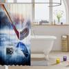 Feelyou Ice Hockey Shower Curtain Ice Sports Games Kids Bathroom Shower Curtain Set for Puck Hockey Bath Curtain Waterproof Winter Sports Kids Bathroom Accessories 72"x78" view 3