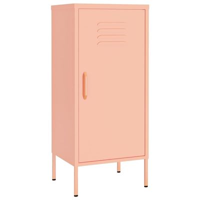 vidaXL Steel Storage Cabinet - Compact and Durable - Adjustable Shelves with Levelers - Pink - Dimensions: 16.7"x13.8"x40"