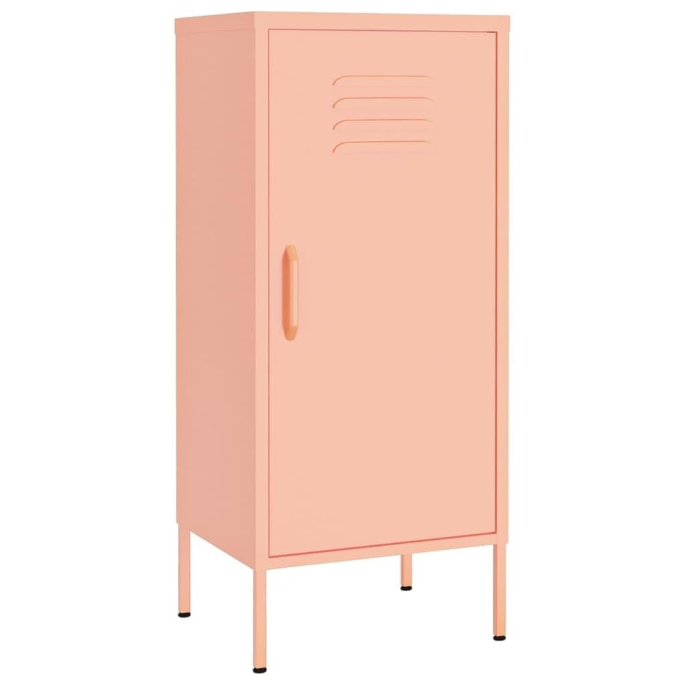 vidaXL Steel Storage Cabinet - Compact and Durable - Adjustable Shelves with Levelers - Pink - Dimensions: 16.7"x13.8"x40"