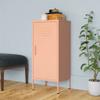 vidaXL Steel Storage Cabinet - Compact and Durable - Adjustable Shelves with Levelers - Pink - Dimensions: 16.7"x13.8"x40" view 2