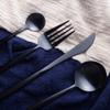 32 Piece Black Silverware Set for 8 Durable 18/10 Stainless Steel Delicate Heavy Flatware Set Kitchen Wedding Restaurant Cutlery Utensil Set Include Teaspoons Knifes Forks and Spoons view 3