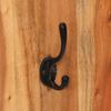 vidaXL Wall-Mounted Coat Racks 2 pcs in Brown, 14.2"x1.2"x43.3", Made of Solid Acacia Wood, Vintage-Style Design, Durable, Space-Saving, 3 Coat Hooks per Rack view 4