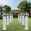 DNYSYSJ 8pcs LED Wedding Roman Column,Red/Blue/Purple 3-light Change Carved Greek Pillar,White Decoration Flower Stands,PVC Party Wedding Flower Baskets view 1