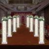 DNYSYSJ 8pcs LED Wedding Roman Column,Red/Blue/Purple 3-light Change Carved Greek Pillar,White Decoration Flower Stands,PVC Party Wedding Flower Baskets view 2