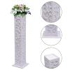DNYSYSJ 8pcs LED Wedding Roman Column,Red/Blue/Purple 3-light Change Carved Greek Pillar,White Decoration Flower Stands,PVC Party Wedding Flower Baskets view 4