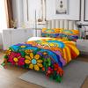 Erosebridal 70s Groovy Flower Bedspread Sun Moon Peace Sign Quilted,Adults 60s Flower Power Coverlet Set Rural Pastoral Twin Quilt Set,Women Halloween 1960's 1970's Hippie Disco Indie Room Decor view 3
