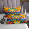 Erosebridal 70s Groovy Flower Bedspread Sun Moon Peace Sign Quilted,Adults 60s Flower Power Coverlet Set Rural Pastoral Twin Quilt Set,Women Halloween 1960's 1970's Hippie Disco Indie Room Decor view 4
