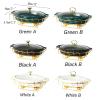 JYHCD Chafing Dish Buffet Set, Ceramics Chafer with Imitation Marble Finish, Chafer and Buffet Warmer Set for Buffet Weddings, Parties, Banquets, Catering Events,Black,B view 2