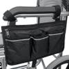Ellylian Wheelchair Armrest Accessories, Side Bags to Hang On Side Pouches Waterproof Storage Fathers for Home/Outdoor/Baby Cart,Blac view 1