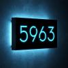 12V LED House Numbers for House Street Backlit,Personalised Illuminated Modern House Numbers Address Sign Address Plaque Lighted with LED (50X25CM, Ice Blue light) view 2