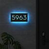 12V LED House Numbers for House Street Backlit,Personalised Illuminated Modern House Numbers Address Sign Address Plaque Lighted with LED (50X25CM, Ice Blue light) view 3