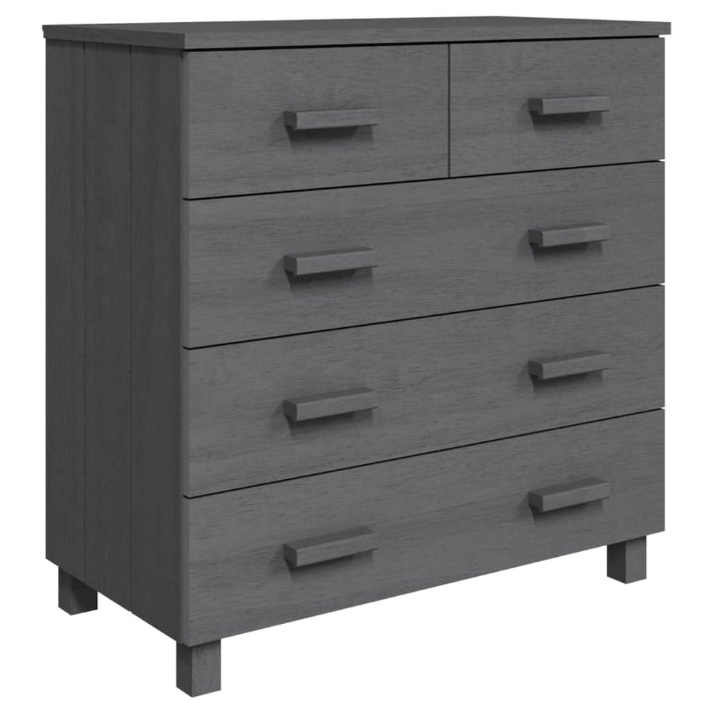 SKM Sideboard Dark Gray Sideboard with 5 Drawers for Livingroom and Bedroom and Diningroom 31.1"x15.7"x31.5" Solid Wood Pine